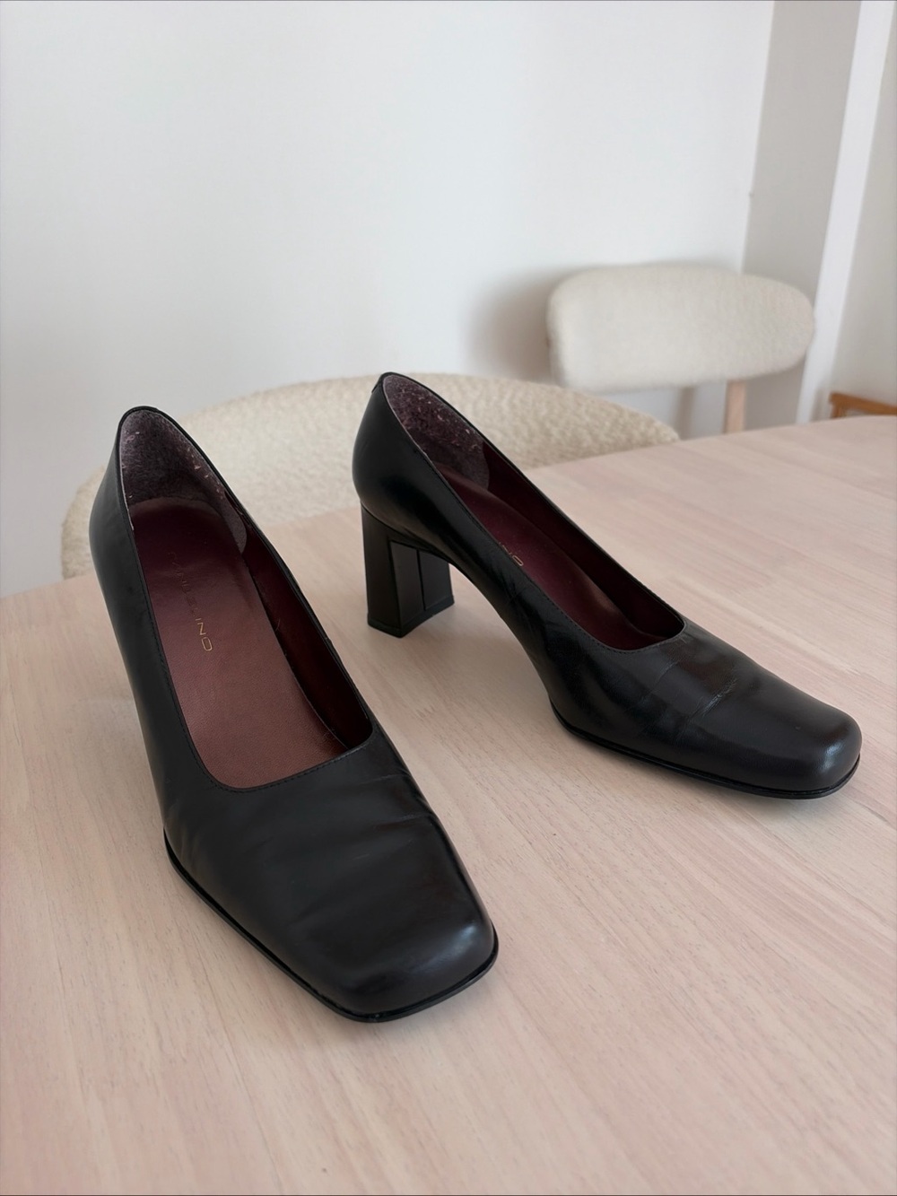 Classic Black Leather BANDOLINO Square Toe Pumps - Sz 8 EUC